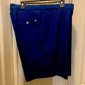 Mens Peter Miilar Navy Blue Flat Front 40 Golf shorts. Very rare Skull print